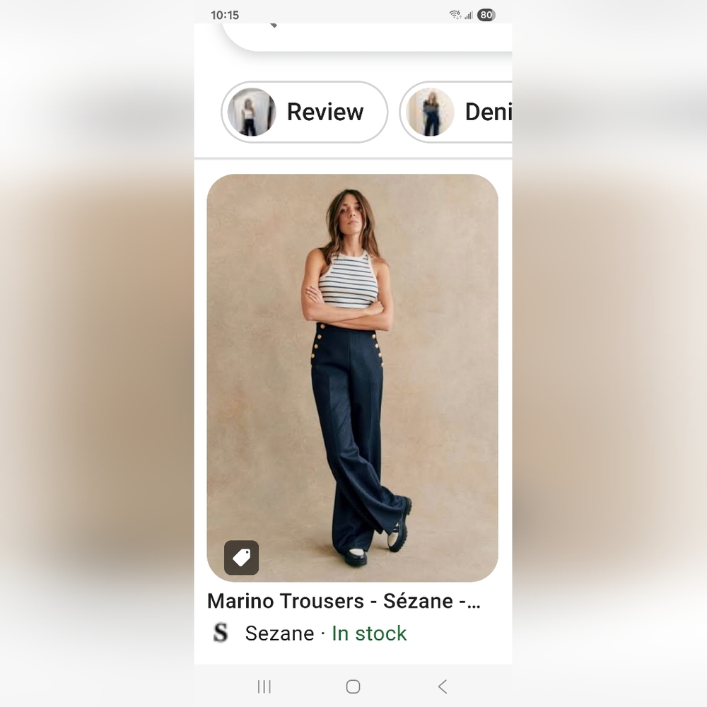Sezane Marino Trousers - Navy Size 38